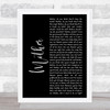 Pink Floyd Mother Black Script Song Lyric Music Art Print