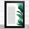 Romain Virgo In This Together Gold Green Botanical Leaves Side Script Song Lyric Music Art Print