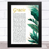 Ben Folds Gracie Gold Green Botanical Leaves Side Script Song Lyric Music Art Print