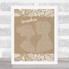 Barbra Streisand Somewhere Burlap & Lace Song Lyric Wall Art Print