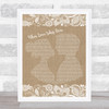 David Guetta feat. Kelly Rowland When Love Takes Over Burlap & Lace Song Lyric Print