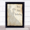 Journey Don't Stop Believing Man Lady Dancing Song Lyric Quote Print