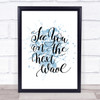 See You Next Wave Inspirational Quote Print Blue Watercolour Poster