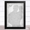 Robbie Williams Angels Father & Baby Grey Song Lyric Music Art Print