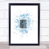 Hustle Inspirational Quote Print Blue Watercolour Poster