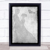 Miguel Adorn Man Lady Dancing Grey Song Lyric Quote Print