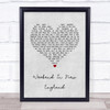 Barry Manilow Weekend In New England Grey Heart Song Lyric Quote Music Print