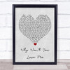 5 Seconds Of Summer Why Won't You Love Me Grey Heart Song Lyric Quote Music Print