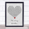 Passenger The Wrong Direction Grey Heart Song Lyric Quote Music Print