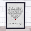 Bruce Springsteen You're Missing Grey Heart Song Lyric Quote Music Print