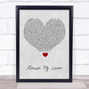 East 17 House Of Love Grey Heart Song Lyric Quote Music Print