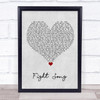 Rachel Platten Fight Song Grey Heart Song Lyric Quote Music Print