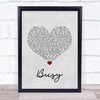 Olly Murs Busy Grey Heart Song Lyric Quote Music Print