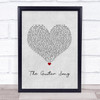 Texas The Guitar Song Grey Heart Song Lyric Wall Art Print