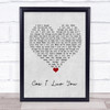 Slade Coz I Luv You Grey Heart Song Lyric Wall Art Print
