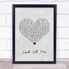 Carrie Underwood Look At Me Grey Heart Song Lyric Wall Art Print