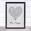 Doris Day It's Magic Grey Heart Song Lyric Wall Art Print