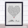 R. Hulme Little One Grey Heart Song Lyric Wall Art Print