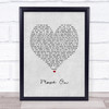 George Michael Move On Grey Heart Song Lyric Wall Art Print