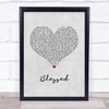 Thomas Rhett Blessed Grey Heart Song Lyric Wall Art Print