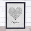 Years & Years Desire Grey Heart Song Lyric Wall Art Print