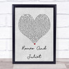 Dire Straits Romeo And Juliet Grey Heart Song Lyric Quote Print