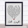 Etta James At Last Grey Heart Song Lyric Quote Print