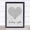 Mumford & Sons Guiding Light Grey Heart Song Lyric Quote Print