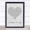 Manic Street Preachers A Design For Life Grey Heart Song Lyric Quote Print
