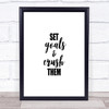 Set Goals Quote Print Poster Typography Word Art Picture