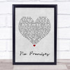 Shawn Mendes No Promises Grey Heart Song Lyric Quote Print