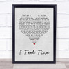 The Beatles I Feel Fine Grey Heart Song Lyric Quote Print