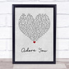 Miley Cyrus Adore You Grey Heart Song Lyric Quote Print