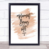 Improvement Begins Quote Print Watercolour Wall Art