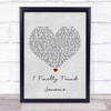 Barbra Streisand ft Bryan Adams I Finally Found Someone Grey Heart Lyric Print