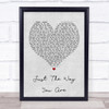 Bruno Mars Just The Way You Are Grey Heart Song Lyric Quote Print