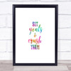 Set Goals Rainbow Quote Print