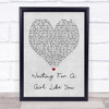 Foreigner Waiting For A Girl Like You Grey Heart Song Lyric Quote Print
