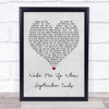 Green Day Wake Me Up When September Ends Grey Heart Song Lyric Quote Print