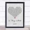 Johnny Cash A Thing Called Love Grey Heart Song Lyric Quote Print