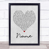 Goo Goo Dolls Name Grey Heart Quote Song Lyric Print