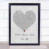 Rick Astley Never Gonna Give You Up Grey Heart Song Lyric Print