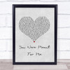 Jewel You Were Meant For Me Grey Heart Song Lyric Print