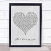 Barbra Streisand All I Know of Love Grey Heart Song Lyric Print