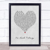 The Avett Brothers No Hard Feelings Grey Heart Song Lyric Print