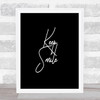 Keep A Smile Quote Print Black & White Keep A Smile Quote Print Black & White