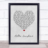 Bruce Springsteen Hello Sunshine Grey Heart Song Lyric Print