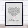 Alter Bridge Wonderful Life Grey Heart Song Lyric Print