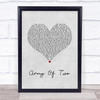 Olly Murs Army Of Two Grey Heart Song Lyric Print