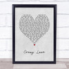Brian McKnight Crazy Love Grey Heart Song Lyric Print